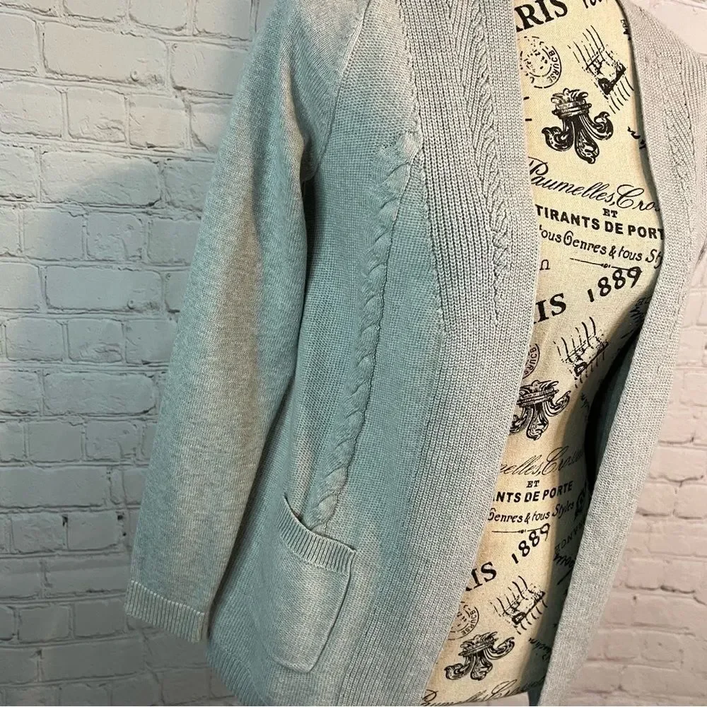 Talbots petite Open Cardigan Light Grey size P